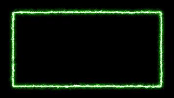 quadro retangular verde da onda de calor no fundo preto