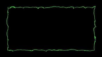 grüner rechteckiger elektrischer Wellenrahmen auf schwarzem Hintergrund video