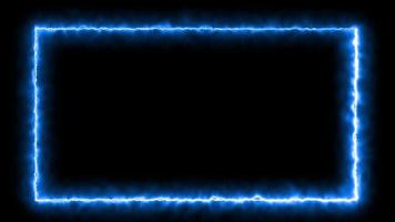 marco de onda de calor rectangular azul sobre fondo negro video
