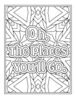 Adventure Quotes coloring book vector