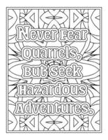 Adventure Quotes coloring book vector