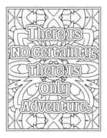 Adventure Quotes coloring book vector