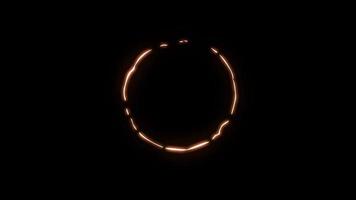 efeito de explosão de luz laranja 2d em fundo preto video