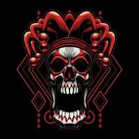 The Skull Clown with a Geometry Background. Skull Vector for T-Shirt and Apparel Design.