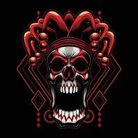 The Skull Clown with a Geometry Background. Skull Vector for T-Shirt and Apparel Design.