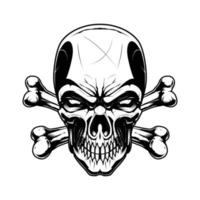 Skull with Cross Bones for T-Shirt and Apparel Design. vector