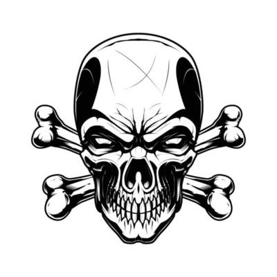 Skull with Cross Bones for T-Shirt and Apparel Design.