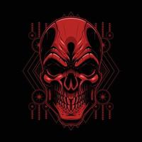 Blood Skull with a Geometry Background. Skull Vector for T-Shirt and Apparel Design