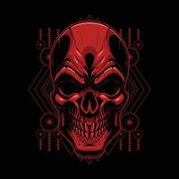 Blood Skull with a Geometry Background. Skull Vector for T-Shirt and Apparel Design