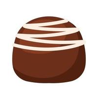 Chocolate Bonbon Candy with White Choco Icon Animated Vector Illustration