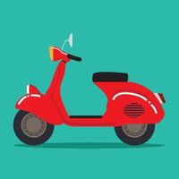 scooter vintage rojo, cosas geniales. verdeverde vintage vector