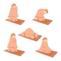 Muslim woman kid praying vector