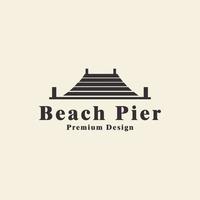 ilustración de diseño de logotipo de vector de icono de estilo retro de muelle de puerto para empresa