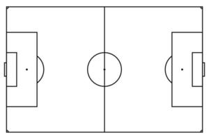 soccer field markings lines. Outline football playground top view. Sports ground for active recreation. Vector