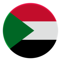 3d flagga av sudan på en avatar cirkel. png