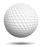 Realistic sport ball for golf on white background. Golf equipment. Realistic Isolated vector