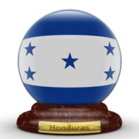 3d vlag van Honduras Aan wereldbol achtergrond. png