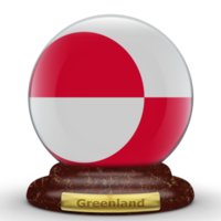 3D Flag of Greenland on globe background. png