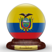 3d flagga av ecuador på en klot bakgrund. png