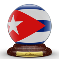 Bandeira 3D de Cuba no fundo do globo. png