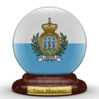 3D Flag of San Marino on a globe background. png