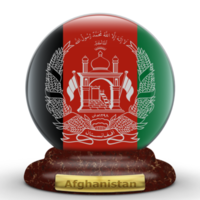 3d vlag van afghanistan Aan een wereldbol achtergrond. png