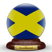 3D Flag of Scotland on globe background. png