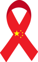 3D-Flagge von China auf einem Stoffband. png
