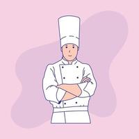 male chef in a chef's hat vector