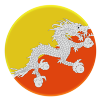drapeau 3d du bhoutan sur le cercle d'avatar. png