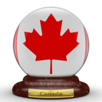 3D Flag of Canada on globe background. png