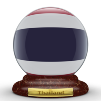 3D Flag of Thailand on globe background. png