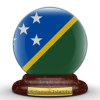 3D Flag of Solomon Islands on a globe background. png