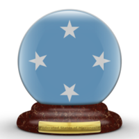 3D Flag of Federated States of Micronesia on a globe background. png