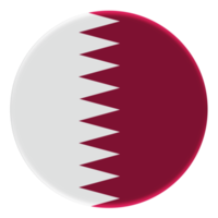 3d flagga av qatar på avatar cirkel. png