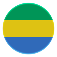 Bandera 3D de Gabón en un círculo de avatar. png