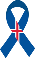 3D Flag of Iceland on a fabric ribbon. png