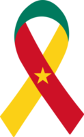 3d vlag van Kameroen Aan een kleding stof lintje. png