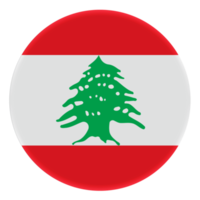 3D-Flagge des Libanon auf einem Avatar-Kreis. png
