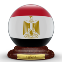 3D Flag of Egypt on globe background. png