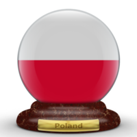 3D-Flagge Polens auf Globushintergrund. png