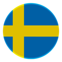 3d bandera de suecia en el círculo de avatar. png