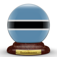 3D Flag of Botswana on a globe background. png