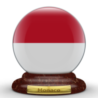 3d vlag van Monaco Aan wereldbol achtergrond. png