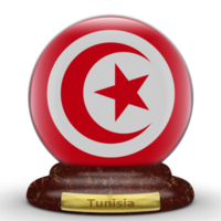 3D Flag of Tunisia on globe background. png