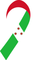 3D Flag of Burundi on a fabric ribbon. png