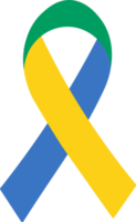 3D Flag of Gabon on a fabric ribbon. png