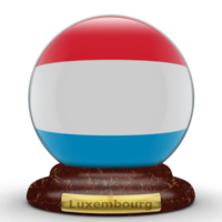 3D-Flagge von Luxemburg auf Globushintergrund. png