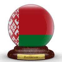 3D Flag of Belarus on a globe background. png