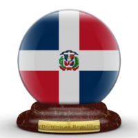 3d vlag van dominicaans republiek Aan een wereldbol achtergrond. png